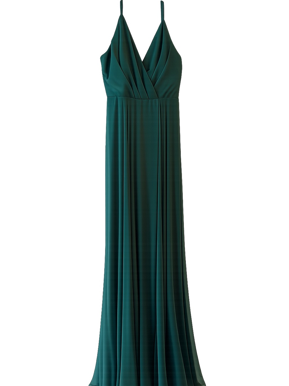 Elegant Forest Green V-Neck Maxi Dress